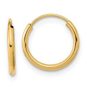 12mm Children's Endless Hoop Earrings in 14k Yellow Gold